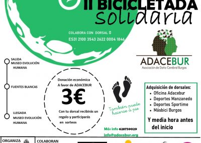 II Bicicletada solidaria a favor de ADACEBUR 2021